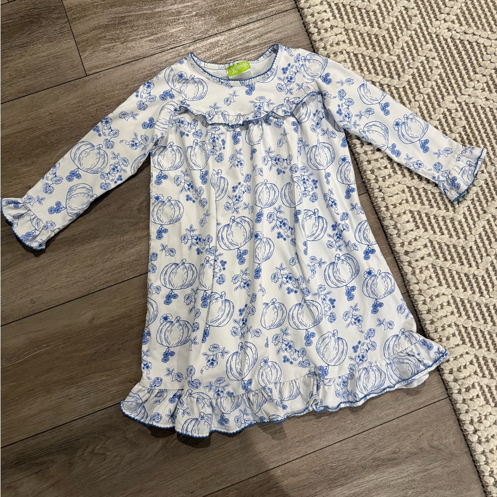 Classic Whimsy Dress • Girls Size 5 • Pumpkins & Flowers